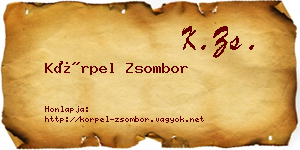 Körpel Zsombor névjegykártya